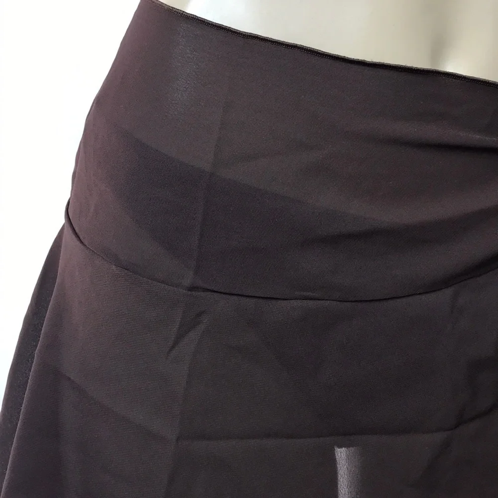 Zuliana brown solid color tie sarong with lettuce trim New With Tags